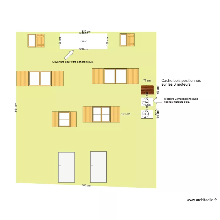 Facade nord. Plan de 