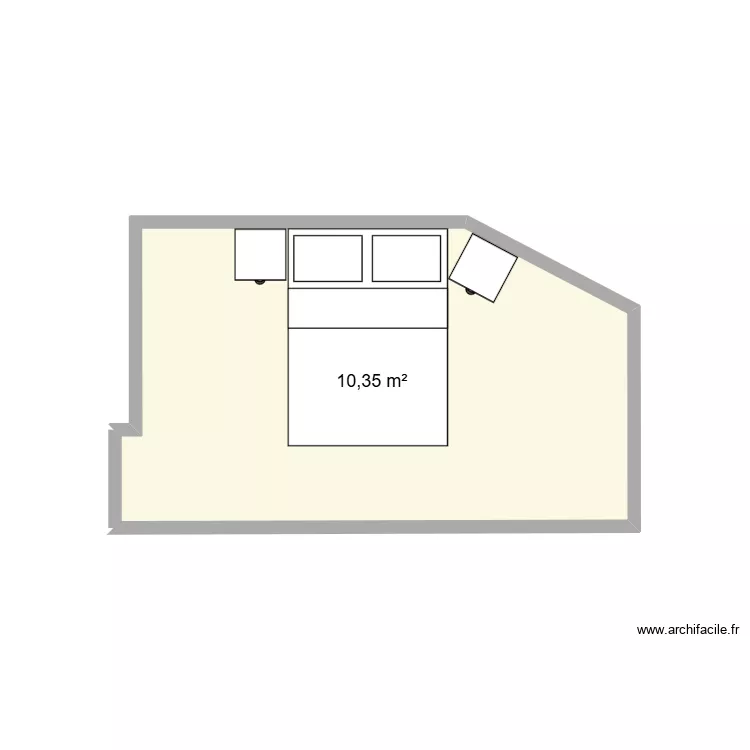 Chambre. Plan de 1 et 10 m² Chambre. Plan de 1 et 10 m²