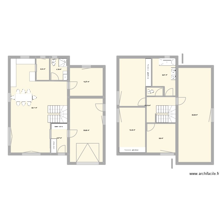 120 m2. Plan de 11 pièces et 220 m2