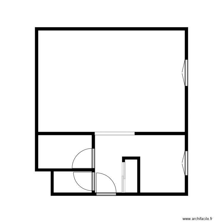 Hanta fond dz cours. Plan de 5 pièces et 27 m2