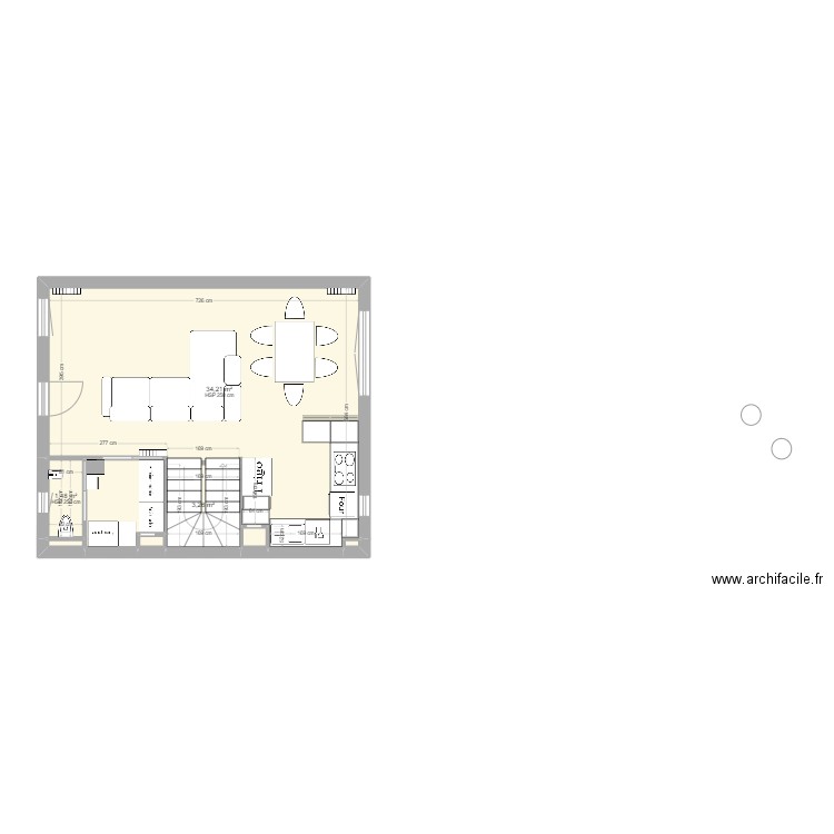 M1 Niveau RDC TMA. Plan de 8 pièces et 43 m2