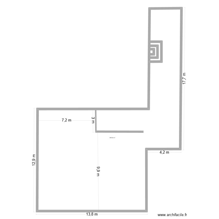 terrasse. Plan de 1 pièce et 229 m2