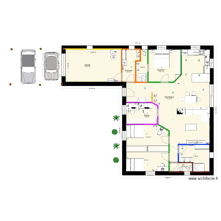 Maison KA 3. Plan de 9 pièces et 213 m2