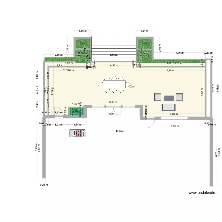 De Raef terrasse. Plan de 