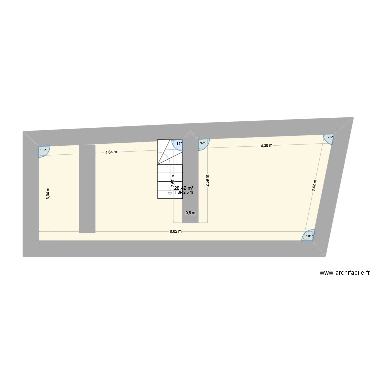 st sauvant. Plan de 1 pièce et 28 m2