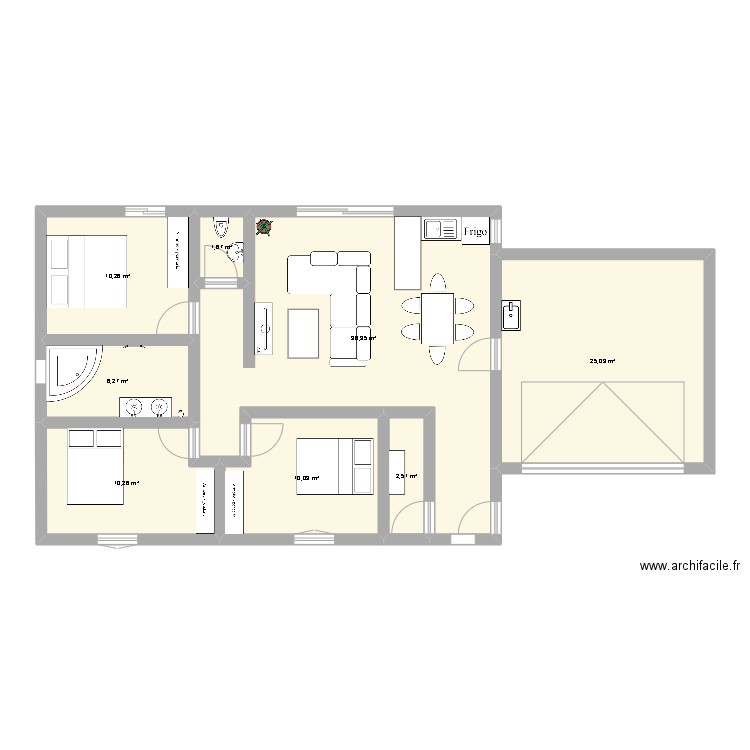 maison 2. Plan de 8 pièces et 103 m2