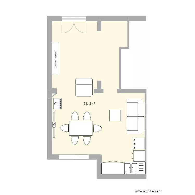 Garluche cuisine chambre v2. Plan de 