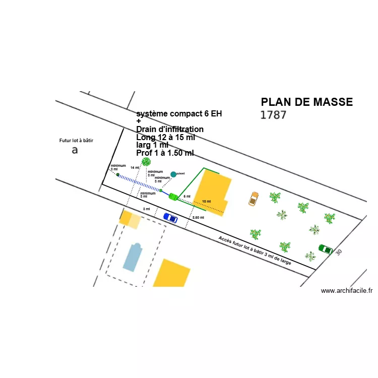 TRAN drain d'infiltration. Plan de TRAN drain d'infiltration. Plan de