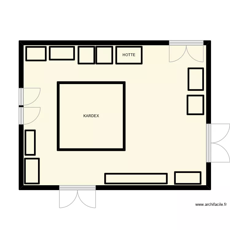Stock bord de ligne R&eacute;implantation. Plan de 13  et 73 m²
