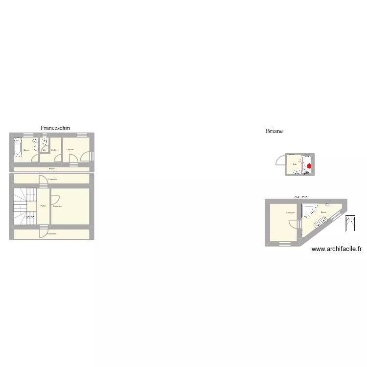 Lourdes. Plan de 15  et 64 m²