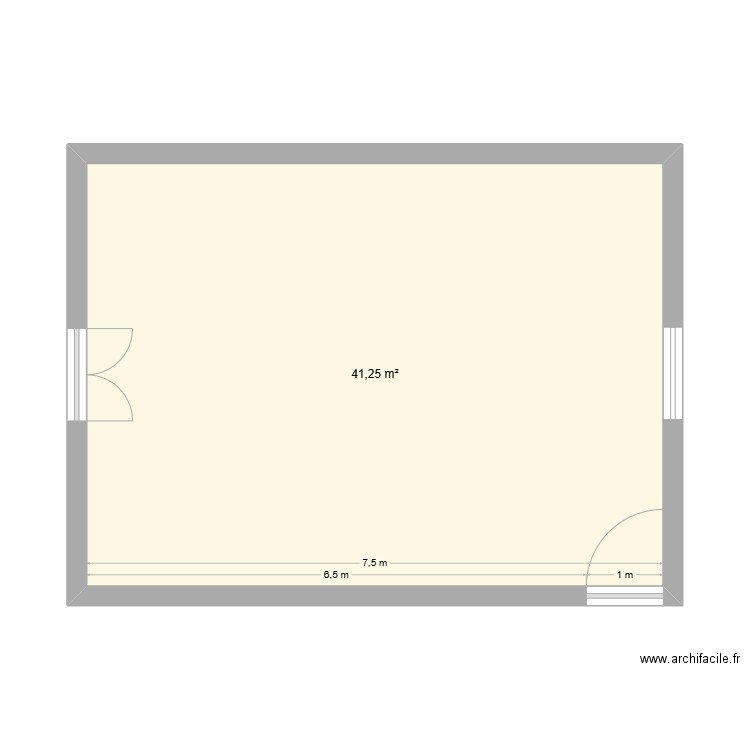 garage arrière. Plan de 1 pièce et 41 m2