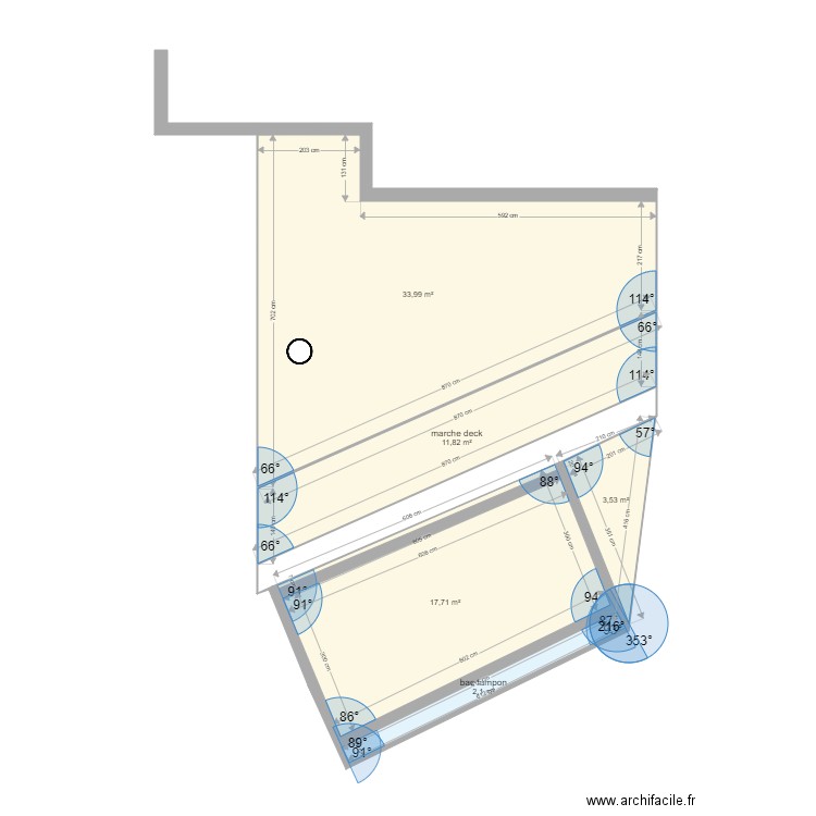 piscine et deck. Plan de 0 pièce et 0 m2