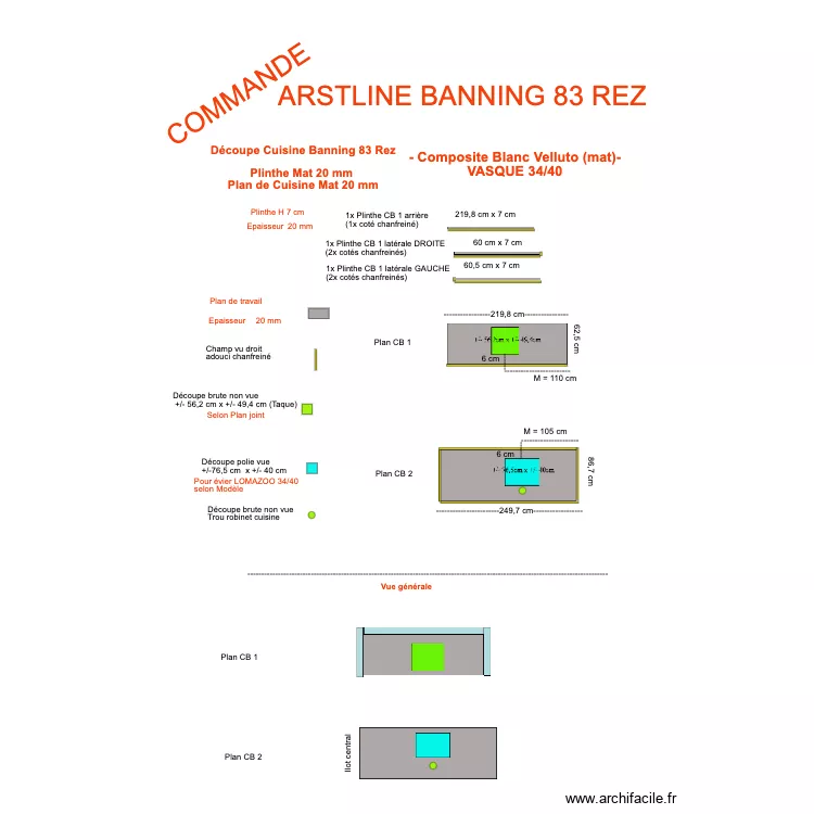 D&eacute;coupe Cuisine Banning 83 Rez. Plan de 0 pièce et 0 m2