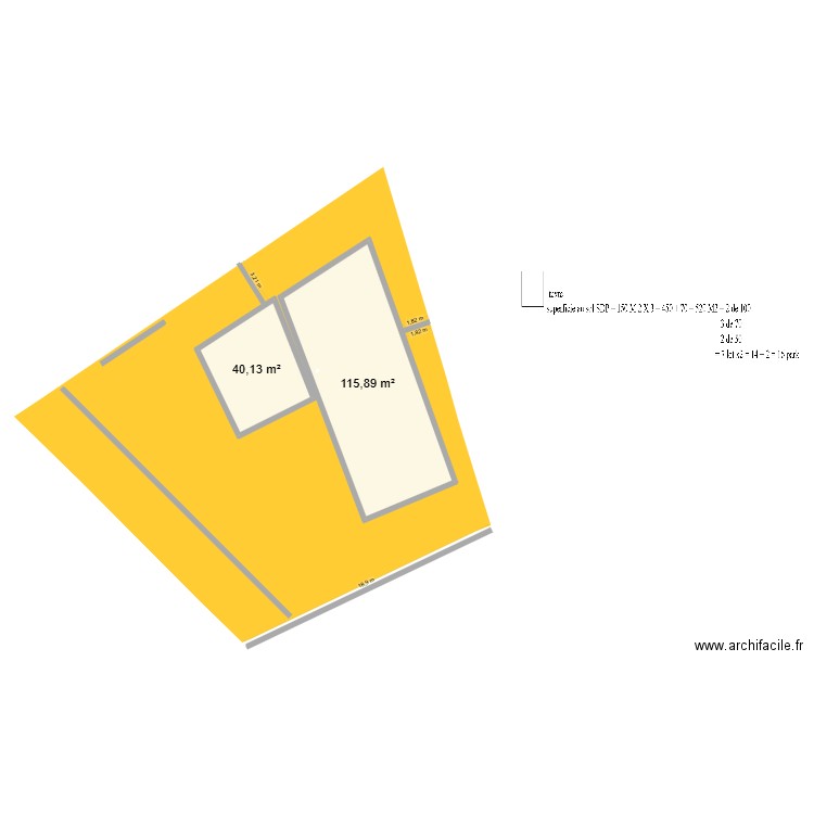 IMMEUBLE le 10 mars TER. Plan de 2 pièces et 156 m2