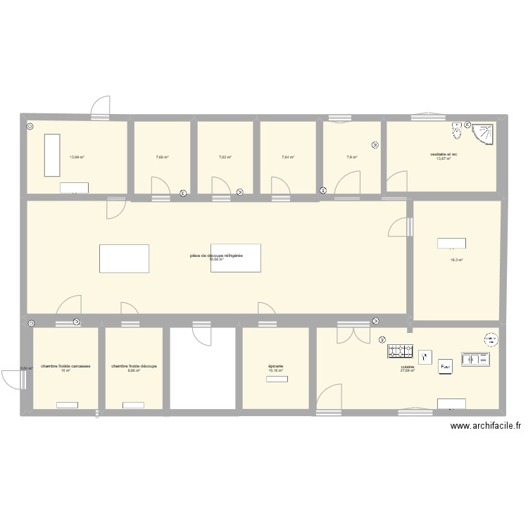 idée 1. Plan de 13 pièces et 213 m2