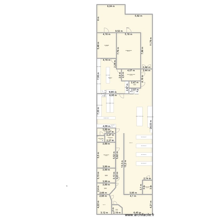 atelier 2. Plan de 16 pièces et 518 m2