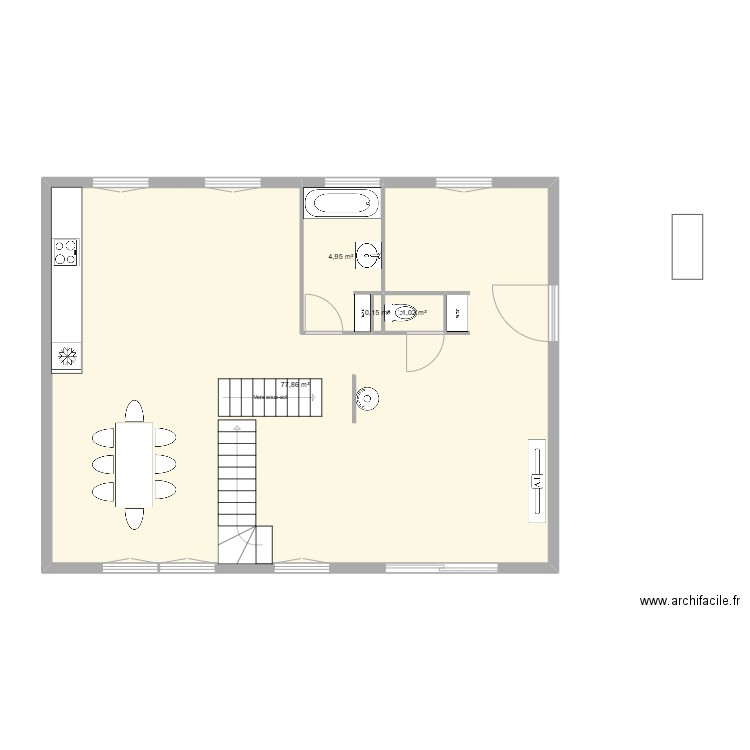 Idée 1. Plan de 4 pièces et 84 m2