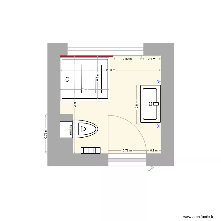 mouton. Plan de 1 Pièce et 4 m²