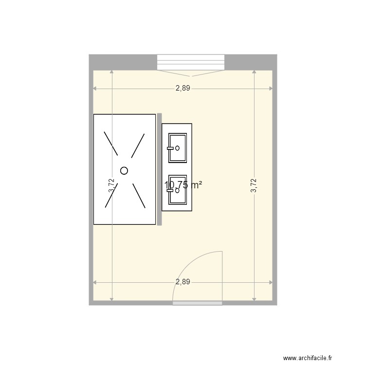 le maout plan 1bis. Plan de 1 pièce et 11 m2