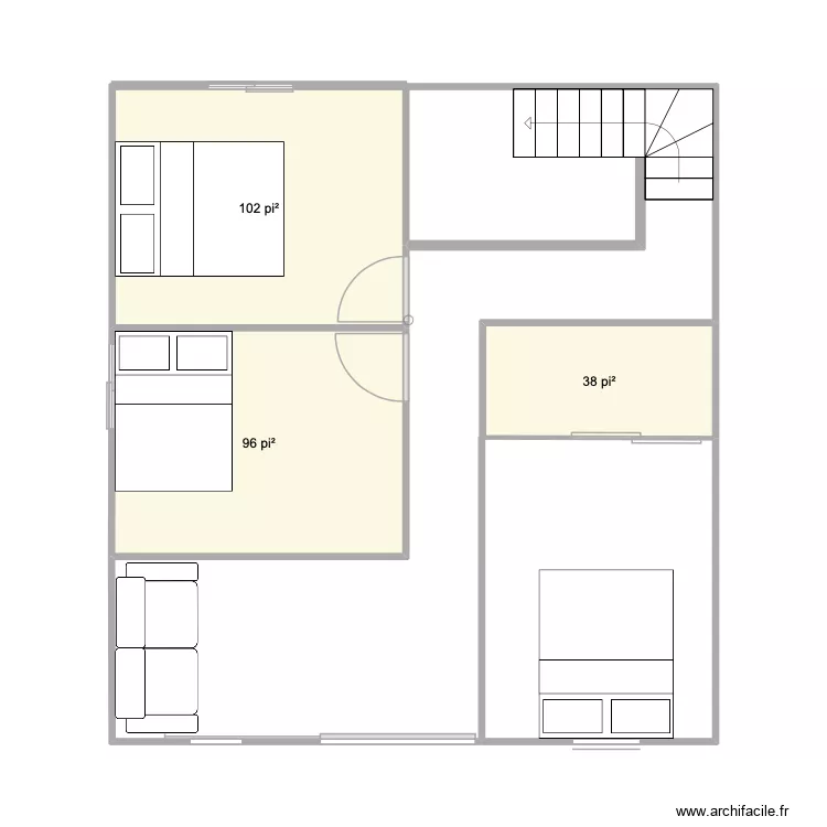 ss chalet 2. Plan de 3  et 22 m²