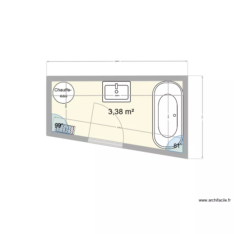 sdb. Plan de 1 et 3 m² sdb. Plan de 1 et 3 m²