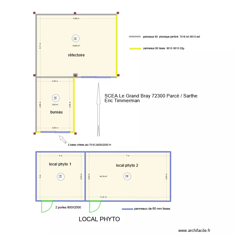 SCEA Le Grand Bray Eric Timmerman. Plan de 3  et 91 m²
