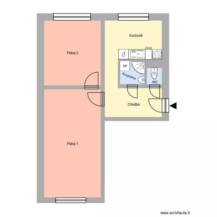 Dlouh&aacute; tř&iacute;da 492, byt 3. Plan de 10  et 175 m²