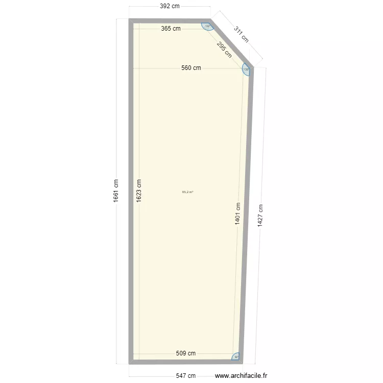 surface tony. Plan de 
