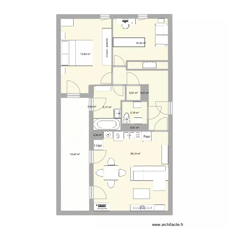 V1 StJo. Plan de 11  et 75 m²