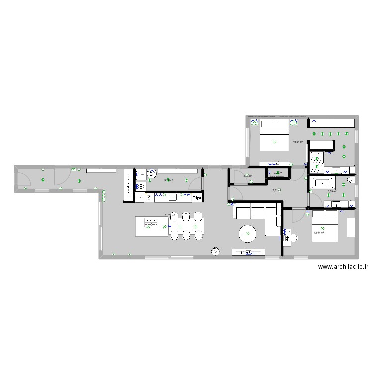 nico. Plan de 8 pièces et 105 m2