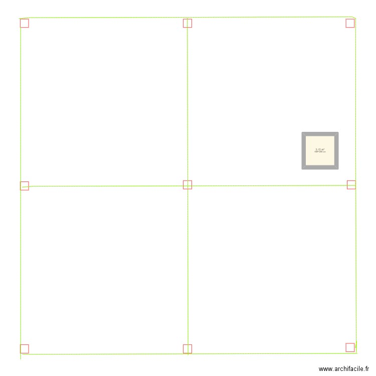 Plan loge Tilmine2. Plan de 1 pièce et 3 m2