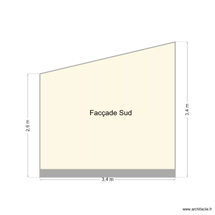 Facade Sud V150126. Plan de 1  et 9 m²