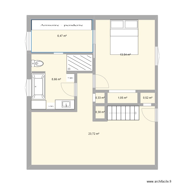 Maison Leblanc-Picard 2. Plan de 8 pièces et 55 m2