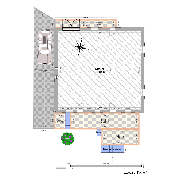 Galerie Montisbrand extension 2025 v5. Plan de 6 pièces et 222 m2