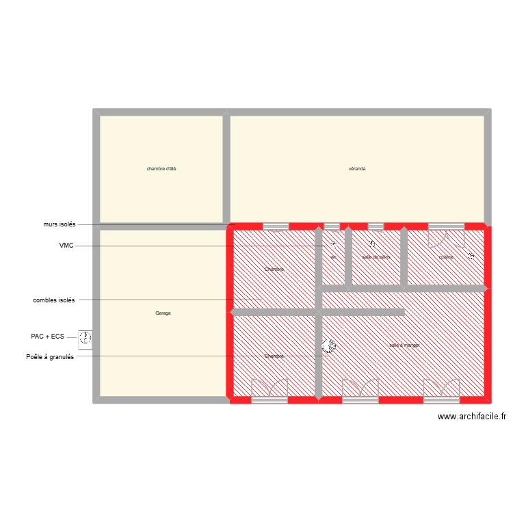 GUYET Sabine étape 2. Plan de 9 pièces et 154 m2