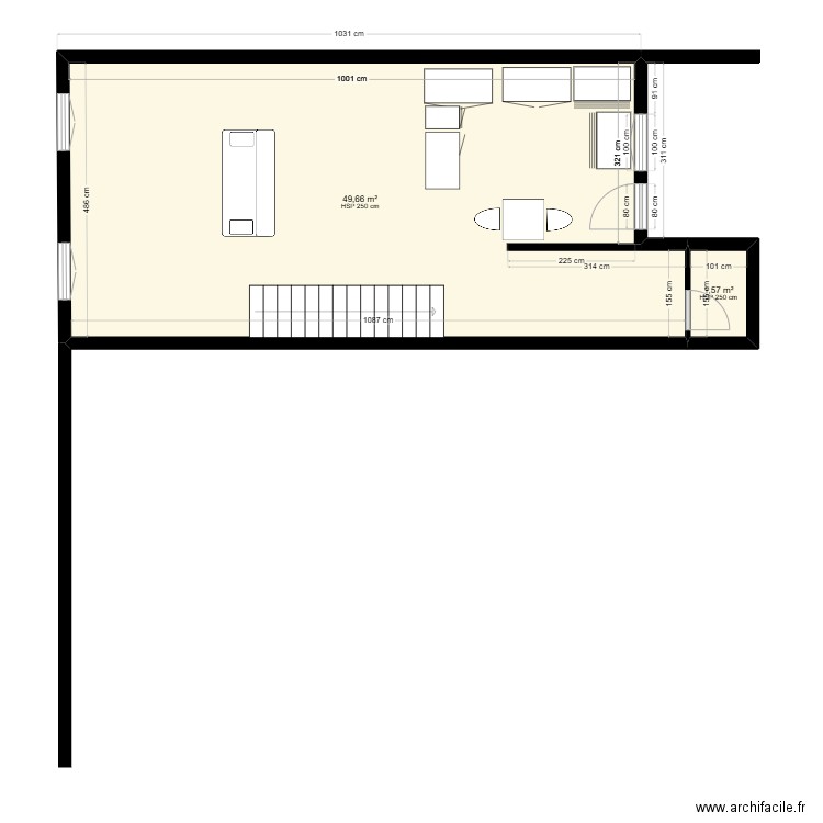 nouvelle maison1. Plan de 2 pièces et 51 m2