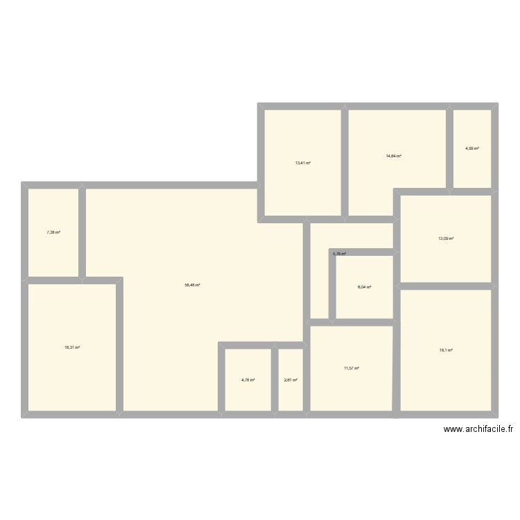 Maison3. Plan de 13 pièces et 179 m2
