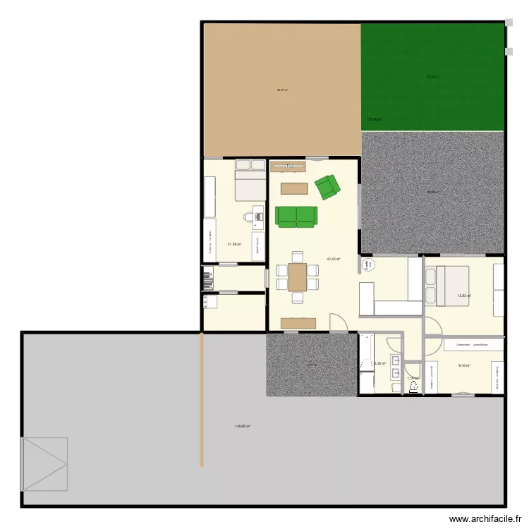 maison. Plan de 8  et 352 m²