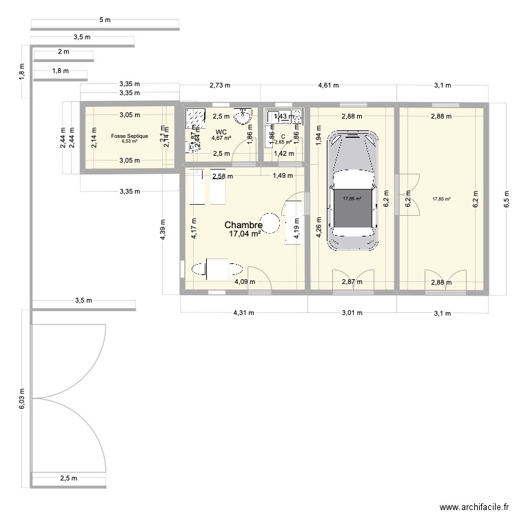 Adi Champs Plan 1A 2. Plan de 6 pièces et 67 m2