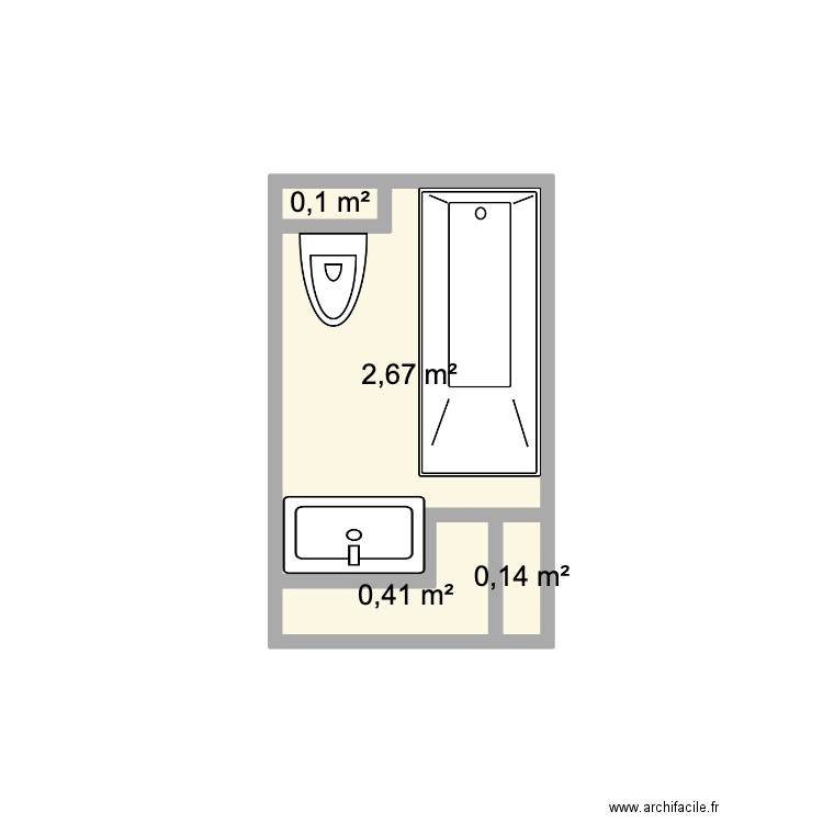 SDB MEGEVE 2. Plan de 4 pièces et 3 m2