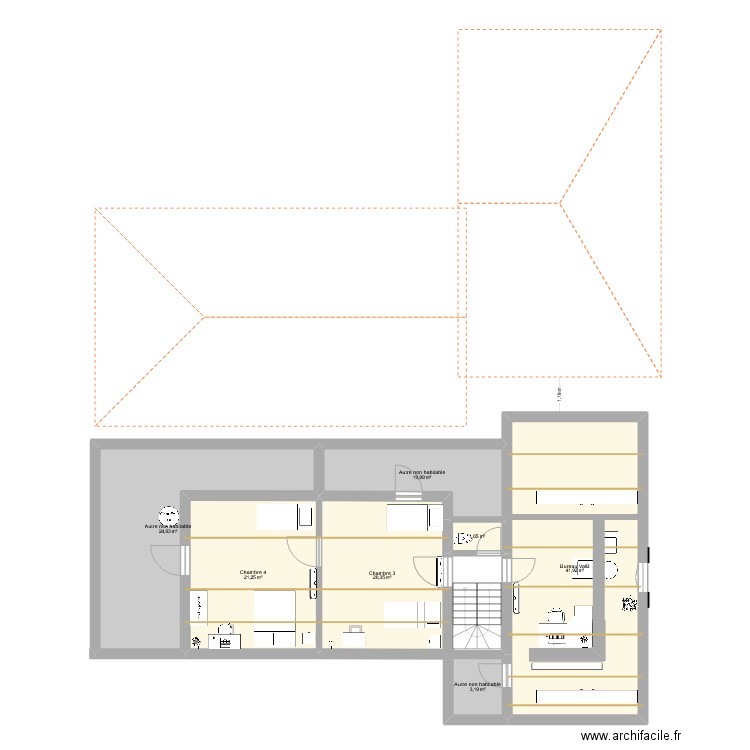 DIVA Etage. Plan de 7 pièces et 123 m2