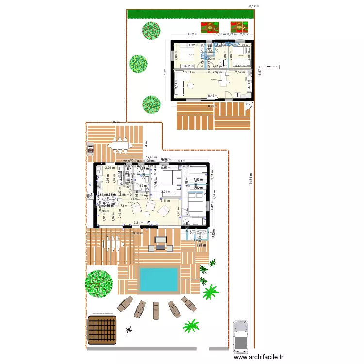 Aureilhan avec cuisine Leroy M extension et division du terrain. Plan de Aureilhan avec cuisine Leroy M extension et division du terrain. Plan de