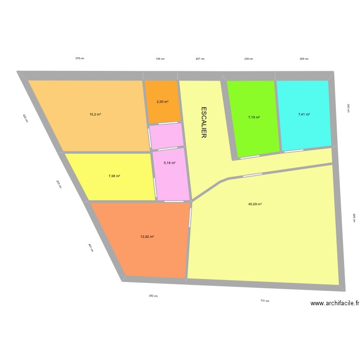 PLAN R+1 HAFID. Plan de 8 pièces et 104 m2