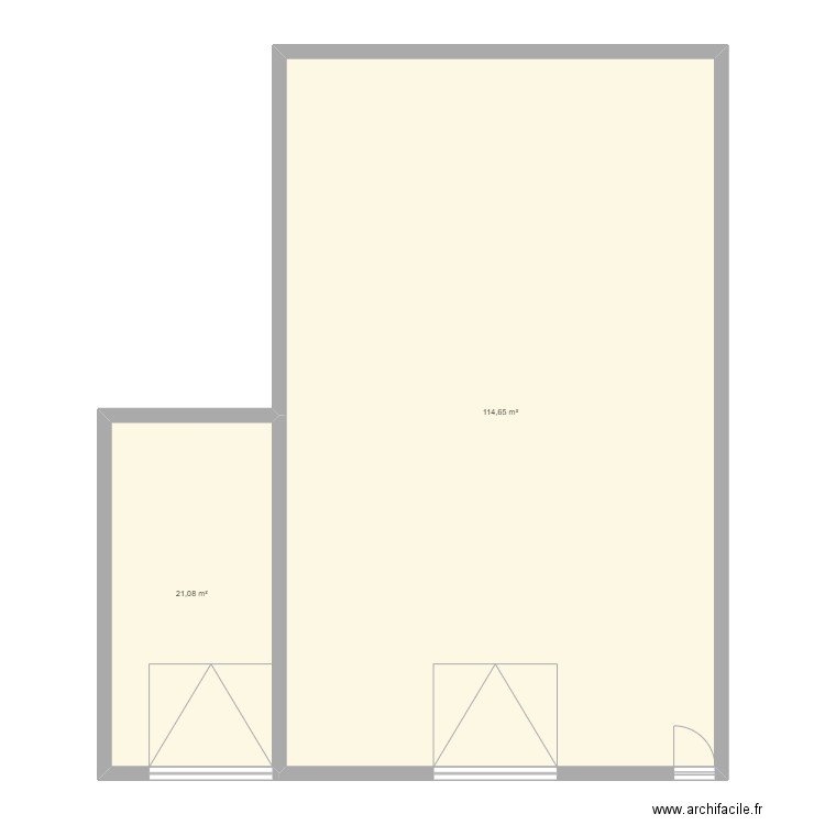 plan facade. Plan de 3 pièces et 171 m2