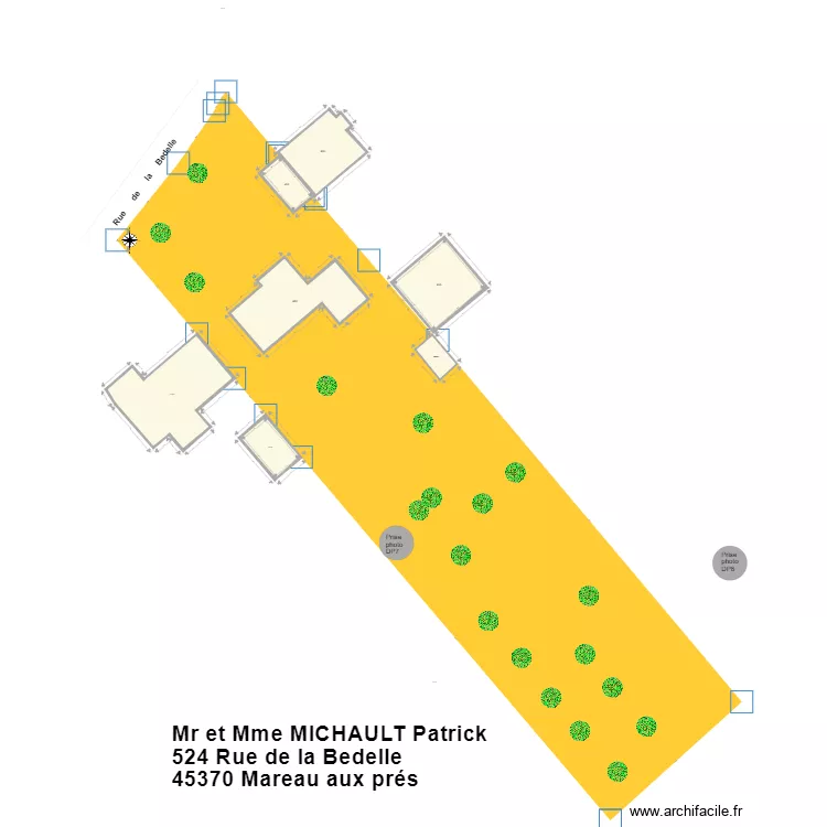 plan masse-cl&ocirc;ture. Plan de 7  et 531 m²