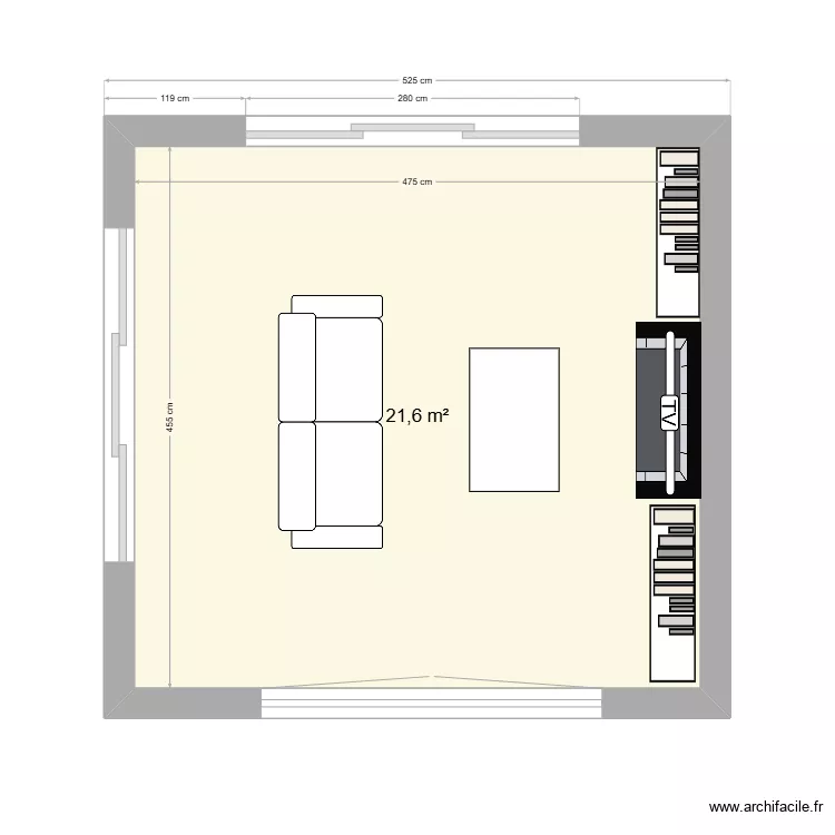 Voltaire salon. Plan de 