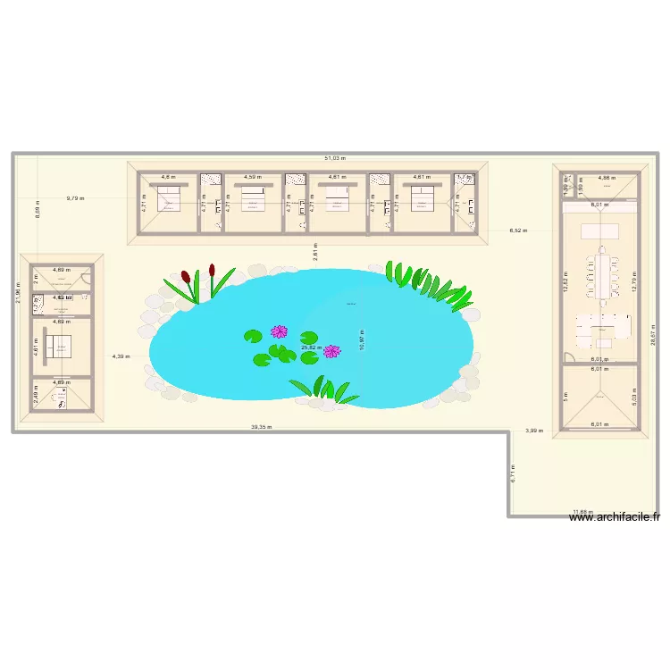 maison lipa noi. Plan de 17  et 1487 m²