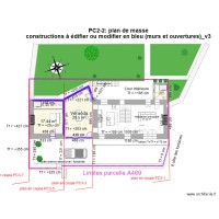 PC2_plan de masse_projet constructions & surfaces avec changement de destination
