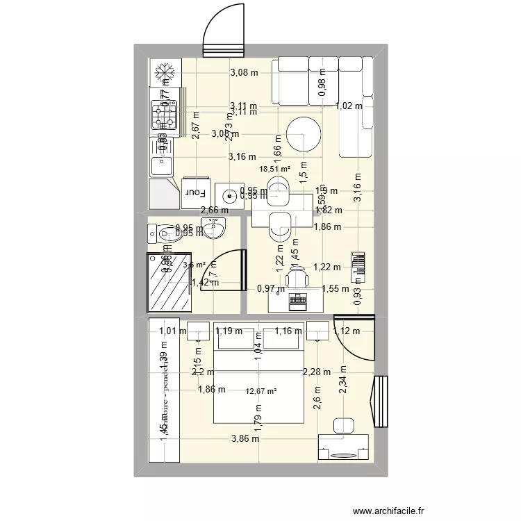 AMANI. Plan de 3  et 35 m²