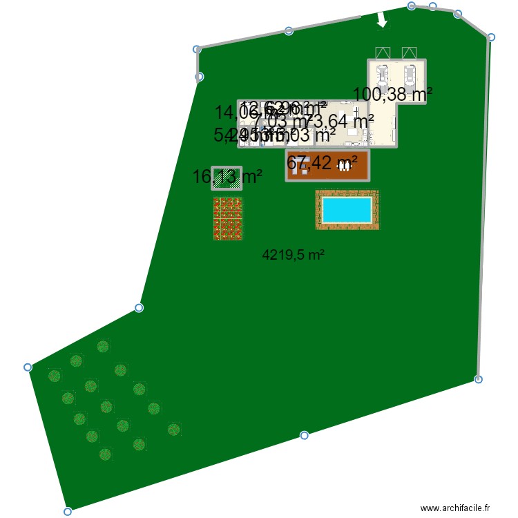 maison 1. Plan de 12 pièces et 336 m2